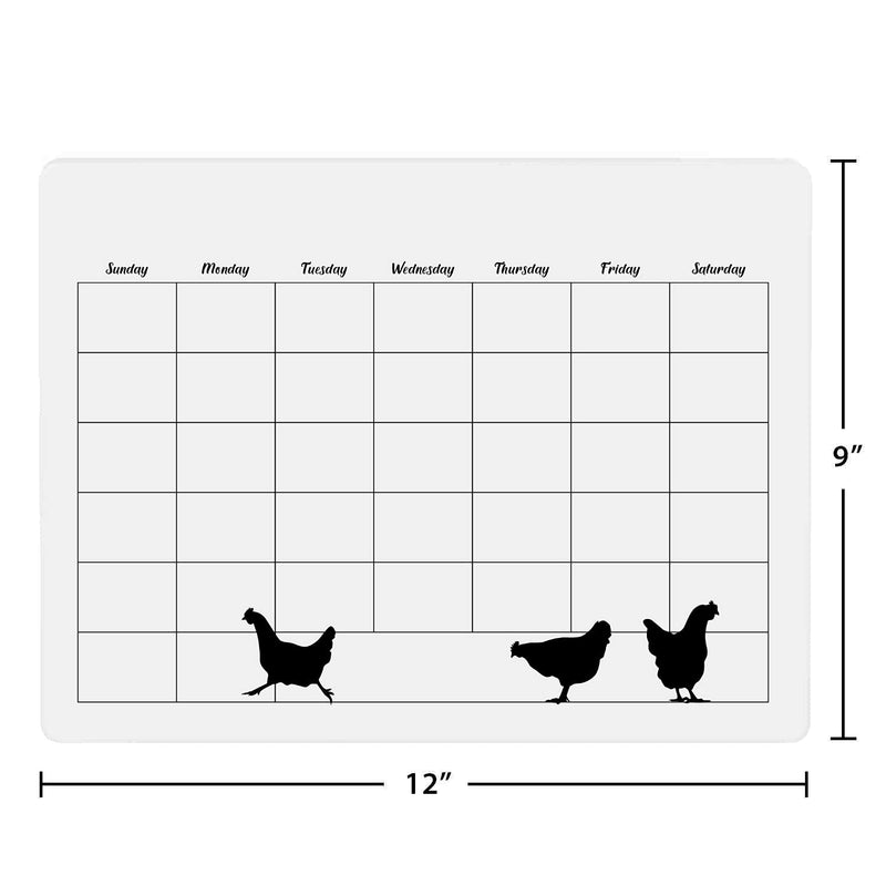 [Australia - AusPower] - Dry Erase Board Chickens Blank Calendar 9 x 12 Inches Organization, Teaching Aid, 3 Hens Design 