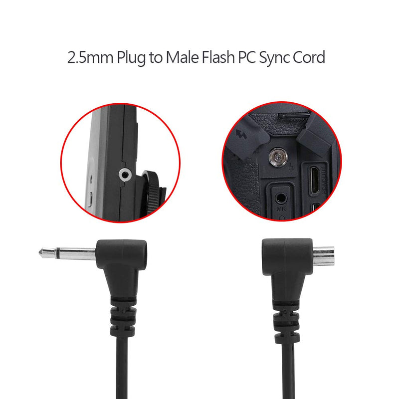[Australia - AusPower] - 2.5mm to Male Flash PC Sync Cable 12 Inch/30CM 3.5mm Plug to Male Flash Sync Cord 