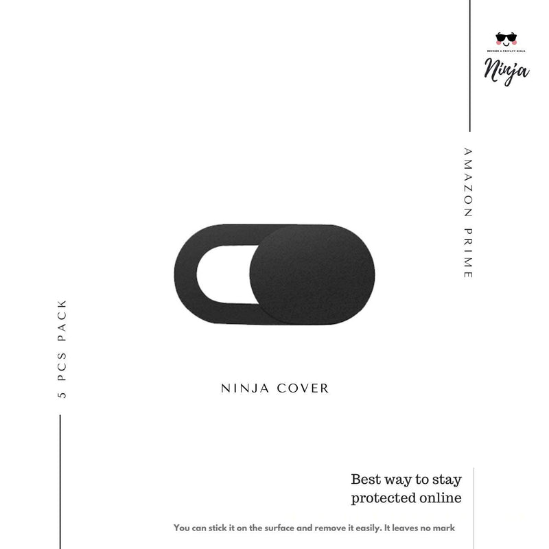 [Australia - AusPower] - Webcam Cover Ninja Privacy Cover. 0.7MM Thin - Web Camera Cover fits Laptop, Desktop, PC, MacBook Pro, iMac, Mac Mini, Computer, Smartphone, Protect Your Privacy and Security (5Pcs, Black) 5Pcs 