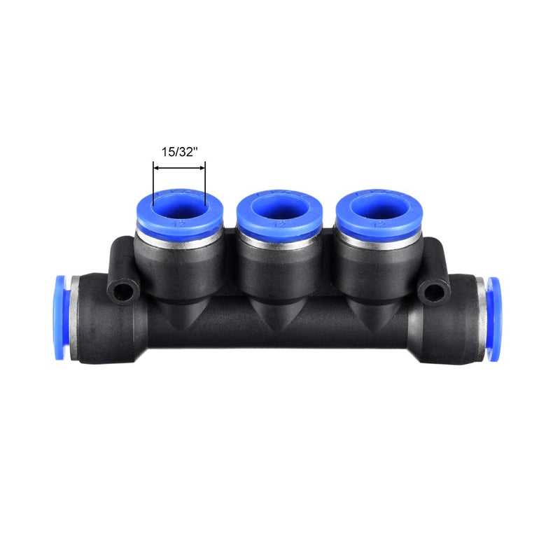 [Australia - AusPower] - uxcell Plastic Inline Manifold Union Push to Connect Tube Fittings 12mm or 15/32" OD Push Lock 2pcs 