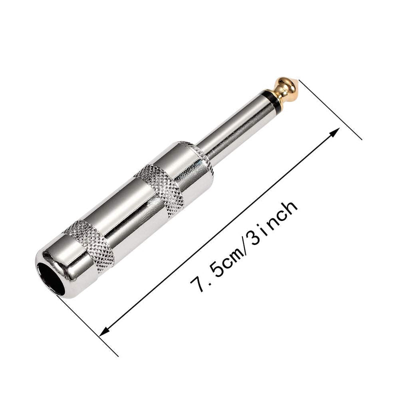 [Australia - AusPower] - Audio 1/4" TS Plug, 6.35mm Heavy Duty TS Mono Male Solder Jack Connector for Speaker/Guitar/Microphone Cables -5 Pack 6.35mm TS Plug 5PACK 