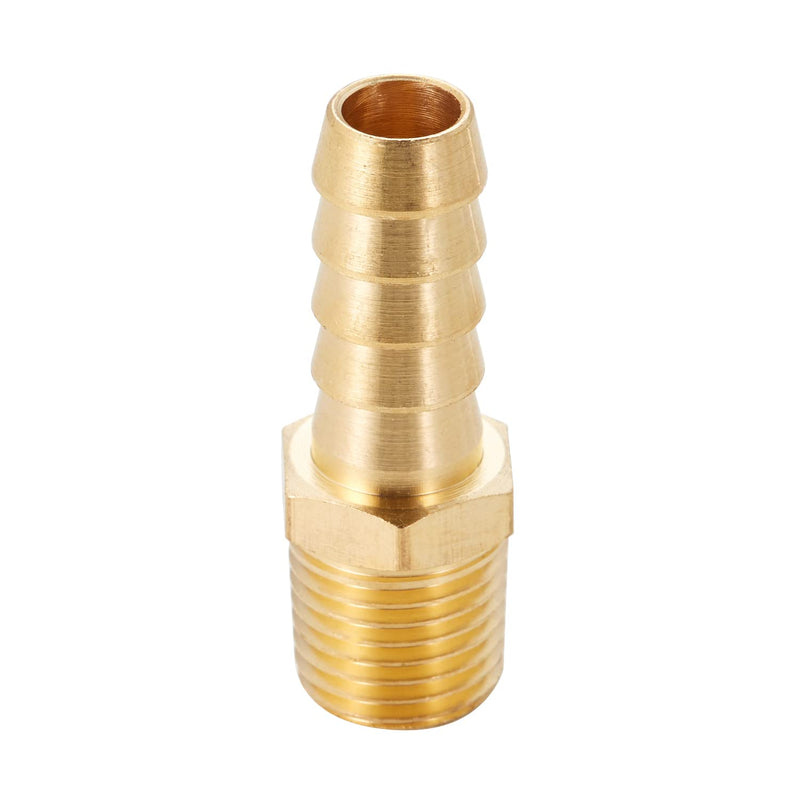 [Australia - AusPower] - Brass Hose Barb Fittings ,3/8" Barb x 1/4" NPT Male Air Hose Pipe Fittings,Compression Hose Fittings Adapter 6pcs 3/8" Barb x 1/4" NPT Male 