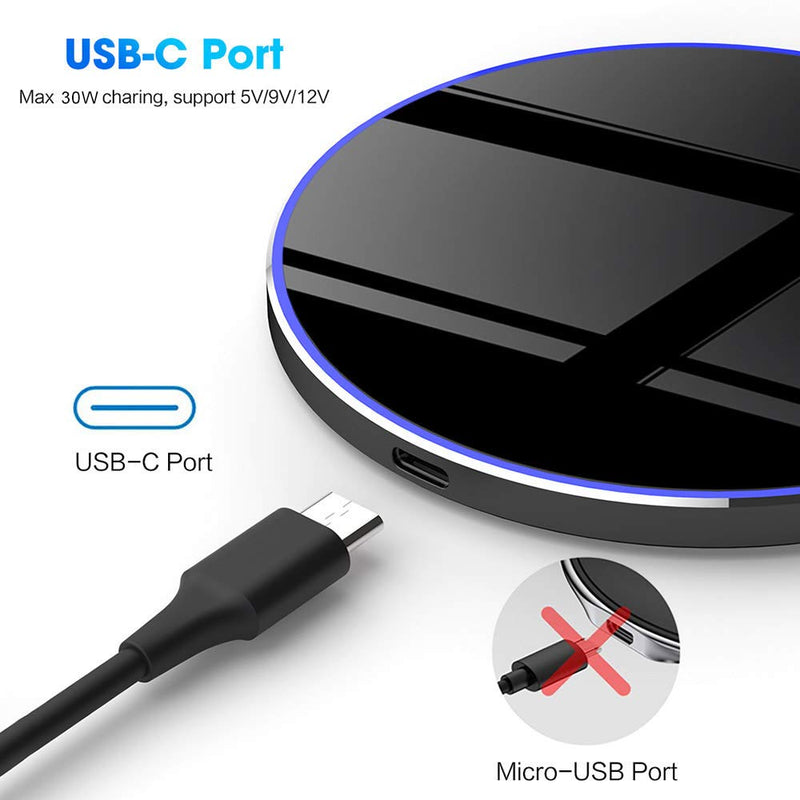 [Australia - AusPower] - Wireless Charger, Qi-Certified 30W Max Fast Charging Pad Compatible with Samsung Galaxy S21,S21 Ultra,S21+,S20 fe,S20,Note 20/10,Google Piexl,LG,and More(30W Mirror) 
