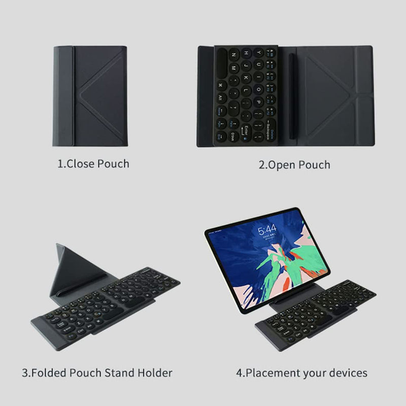 [Australia - AusPower] - MIPOW Folding Keyboard, 3.5mm Folding Bluetooth Keyboard, Lightest & Slimmest Bluetooth Wireless Foldable Keyboard in The World. 