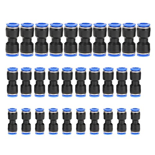 [Australia - AusPower] - 30PCS Straight Push Connectors, 6/8/10 mm Quick Release Pneumatic Connectors Air Line Fittings for 1/4 5/16 3/8 Tube 