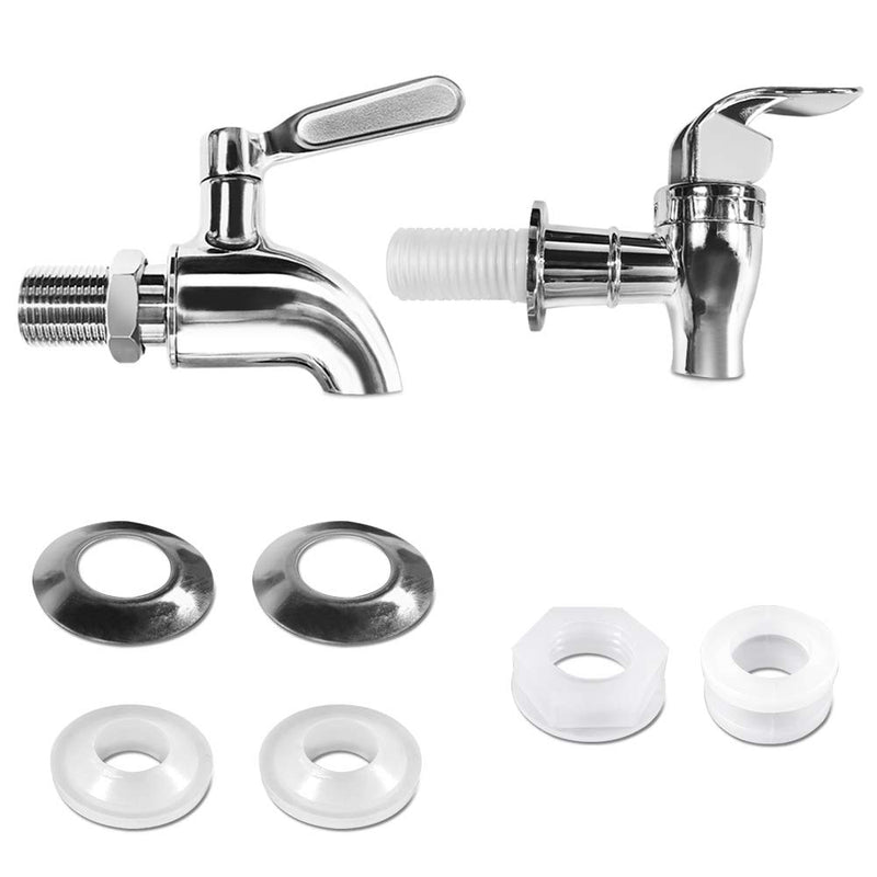 [Australia - AusPower] - Set of 2, Beverage Dispenser Replacement Spigot, SourceTon Stainless Steel Spigot and Plastic Spigot, Dispenser Replacement Faucet 