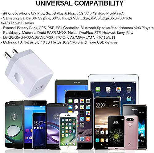 [Australia - AusPower] - Charging Block, iPhone Charger Box, UorMe 3-Pack 1A/5V USB Plug in Wall Charger Single Port Brick Fast Charging Cube for iPhone SE 13 12 Pro Max 11 XR XS 8 Plus, Samsung Galaxy S21 S20FE F42, LG V50 White 