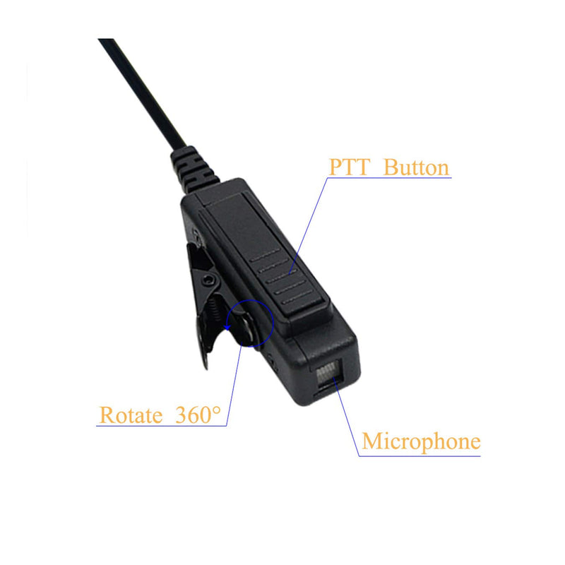 [Australia - AusPower] - Single Wire Earpiece with Reinforced Cable for Motorola Radios XPR3000 XPR3300 XPR3500 XPR3300e XPR3500e XPR 3300 3500 3300e 3500e, Acoustic Tube Headset, Compact PTT/Mic, Clear Audio Transmission 