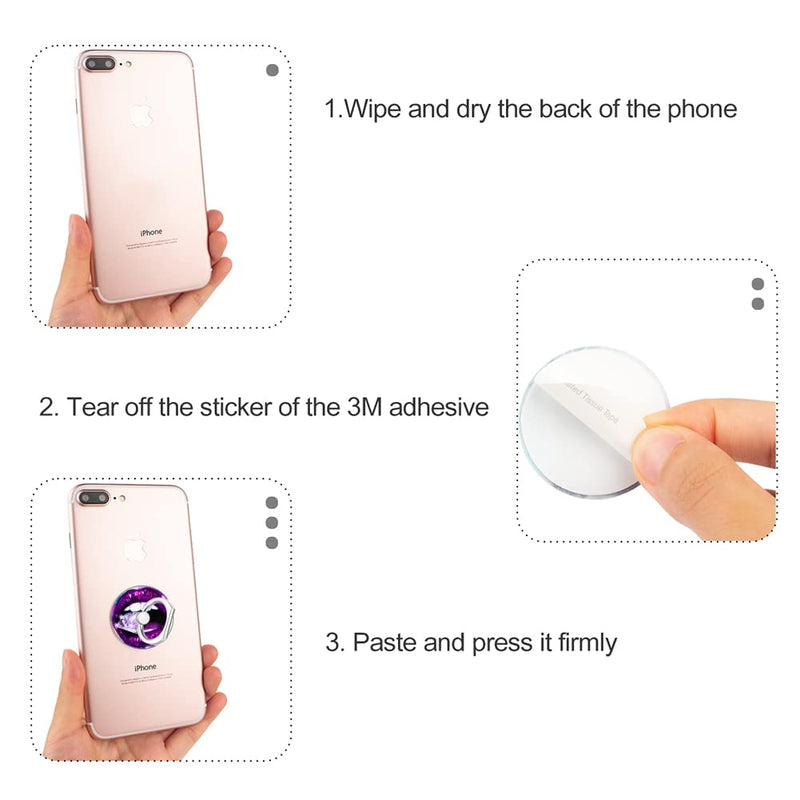 [Australia - AusPower] - BF2JK Three Pack Cell Phone Ring Holder - Finger Ring & Stand for Smartphones,Tablets,Pads and Most Cases (Except Silicone/Leather) - Pink Red Lips in Bullet Purple Lips with Diamond 