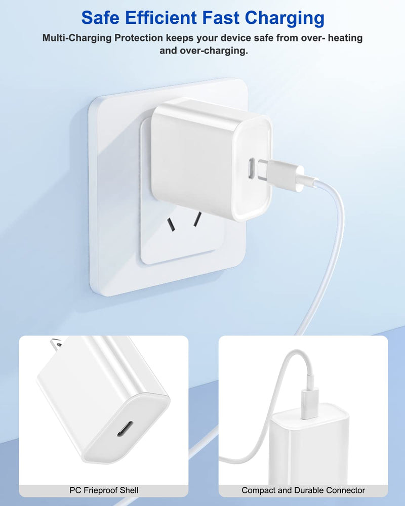 [Australia - AusPower] - Fast Charger iPhone [Apple MFi Certified] Long 10FT Fast Charging USB C to Lightning Cable Rapid Transfer Cord with 20W PD Type C Wall Charger Block for iPhone 13/12/Pro/Max/Mini/11/SE 2020/XS/Max 
