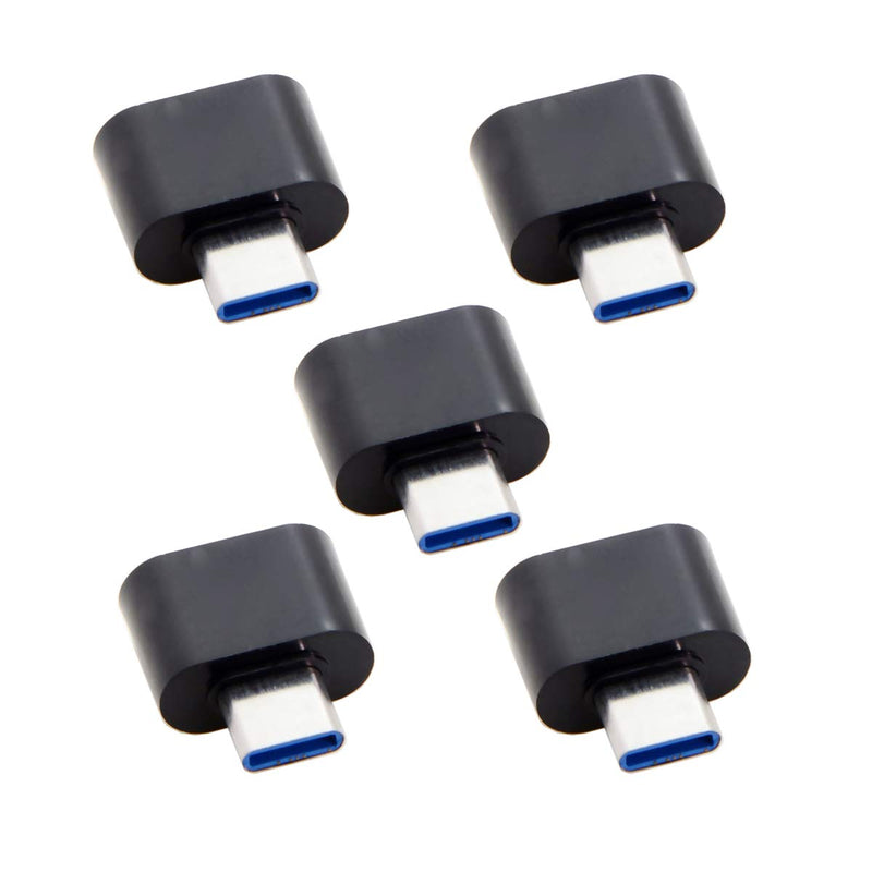 [Australia - AusPower] - 5pcs Type-C USB-C to USB 2.0 OTG Adapter for Cell Phone Tablet & USB Cable & Flash Disk & Mouse & Laptop (Black) 