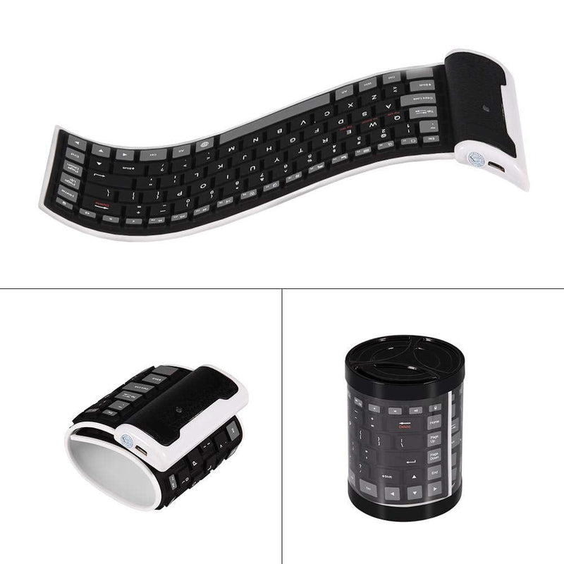 [Australia - AusPower] - EBTOOLS Foldable Wireless Bluetooth Keyboard, Mini Portable Waterproof Keyboard Widely Compatible with Desktops, Laptops, Tablets, and Mobile Phones(Black) 