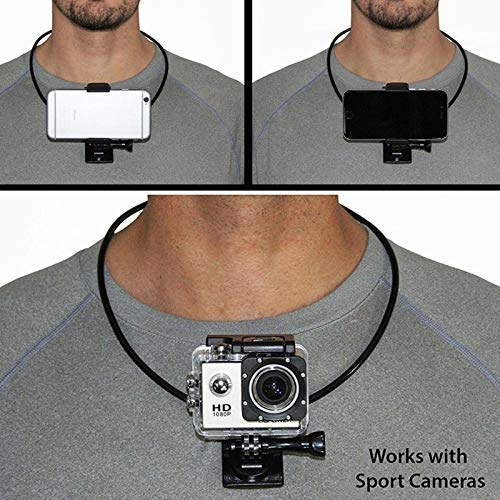 [Australia - AusPower] - FastSun Phone Neck Holder Lazy Neck Holder Stand Universal Neck Hanging Holder Smart Phone Sport Camera Self-Timer Tool Adjustable 4-6 inch Bracket for iPhone for Samsung for GoPro Black 