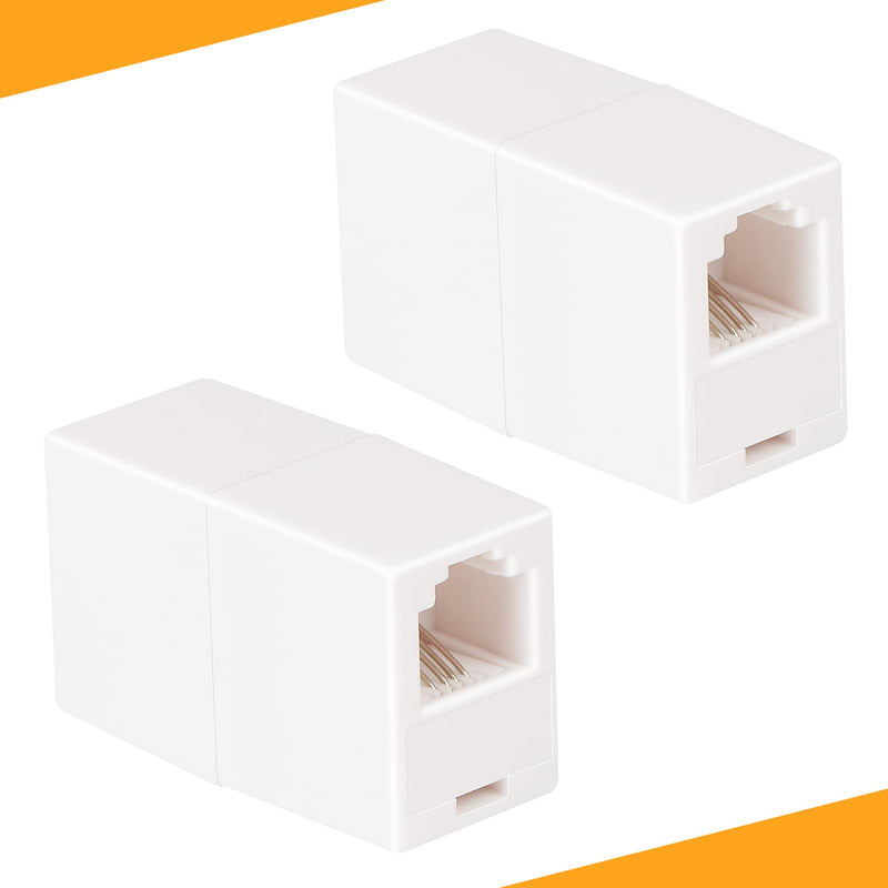 [Australia - AusPower] - RJ11 Inline Coupler, 6P4C Specification Modular Connector Female to Female for Connecting Two RJ11 Cables, Telephone Line Extension Adapter, 2 Pack 