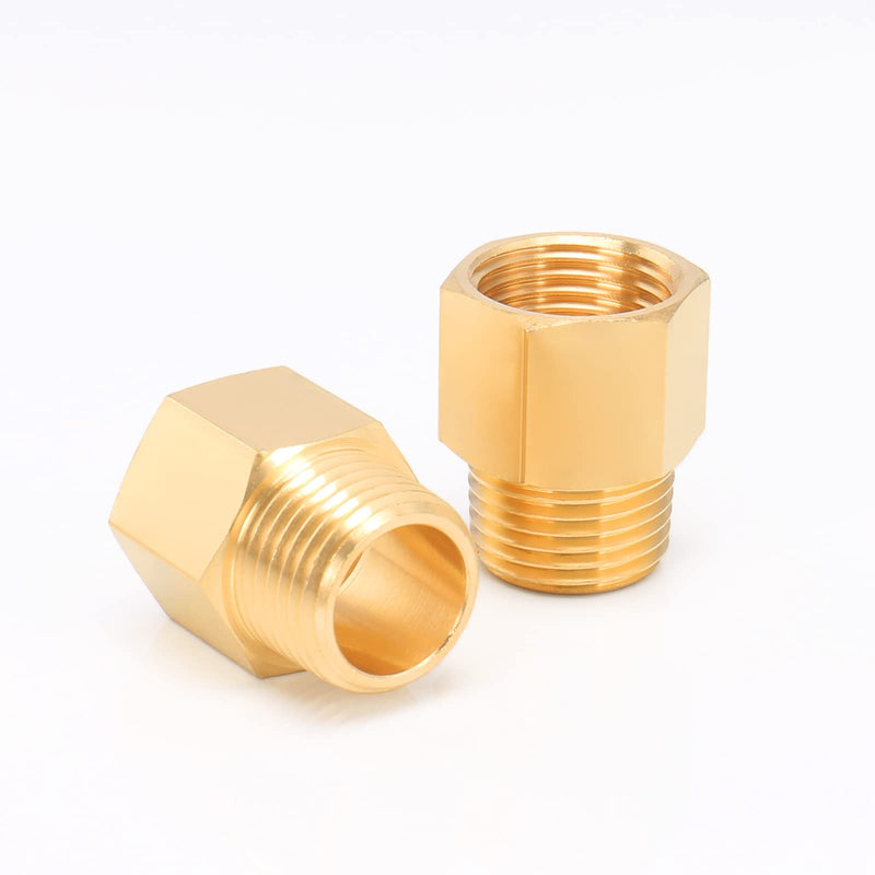 [Australia - AusPower] - BathAce Brass Pipe Fitting, Heavy Duty Metal Thread Solid Brass Reducer Adapter Pipe Reducing Connector, 2 Pack (1/2 Male Pipe x 1/2 Female Pipe) 1/2 Male Pipe x 1/2 Female Pipe 