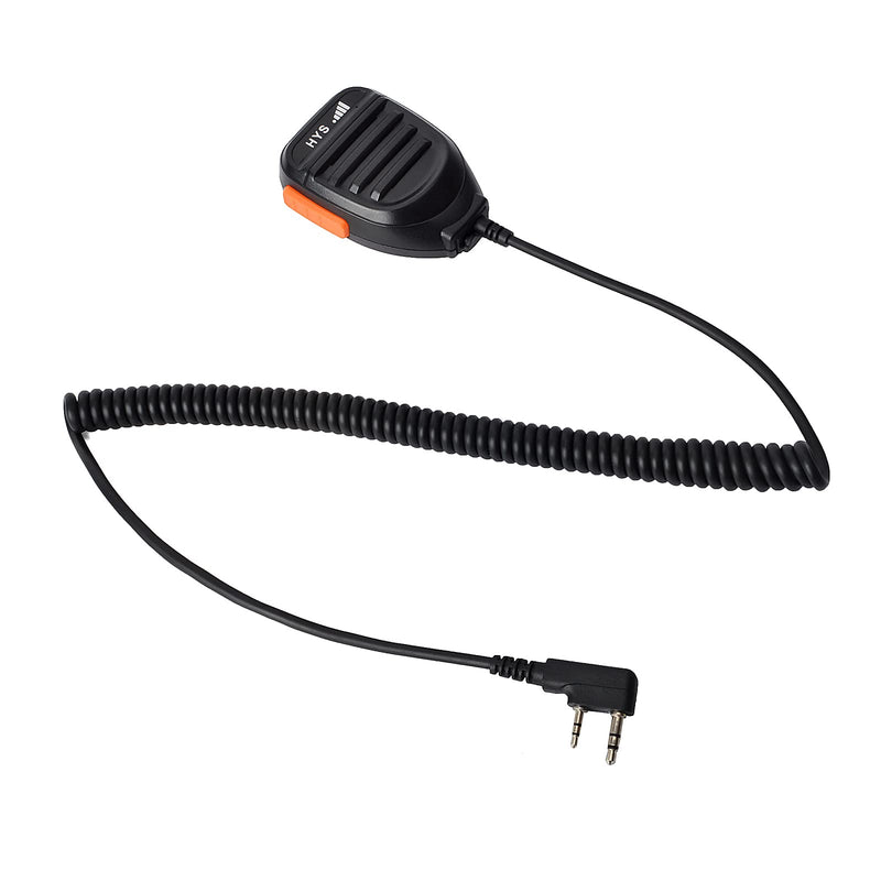 [Australia - AusPower] - HYSHIKRA Handheld Speaker Shoulder Microphone HT Mic with 7.5ft Cable for Baofeng UV-5R Series BF-888S Retevis H-777 RT22 RT21 TYT Kenwood TK-240 TK-250 TK-255 2-Way Radio Walkie-Talkie (Orange PTT) 