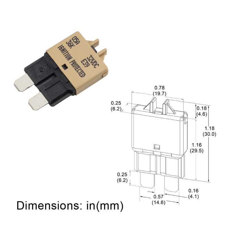 [Australia - AusPower] - GLOSO E39 (T3) Manual Reset Circuit Breaker Fuse for Car Truck RV Automotive Marine Boat Trolling Motor & Custom Wiring Audio Battery Protection/Low Profile ATC/ATO (5A - 1 Pack) 5A 