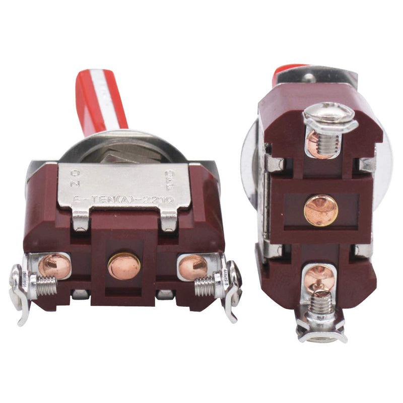 [Australia - AusPower] - Twidec/2Pcs Heavy Duty Rocker Toggle Switch 16A 250V SPST 2 Position 2 Pin ON/Off Switch with Red PC Wear-Resistant Handle, 2 Years Warranty TEN-A-2210RR-A101 