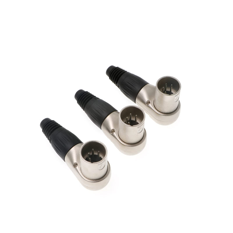 [Australia - AusPower] - XLR 4 pin Male Connector for ARRI Monitor DSLR Rig 3 pcs Right Angle 90 Degree XLR 4 pin Male XLR 4-Pin Male 