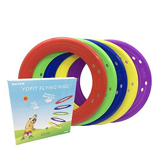 [Australia - AusPower] - YOFIT 10 Inch Flying Ring with Assorted Colors, Set of 5 