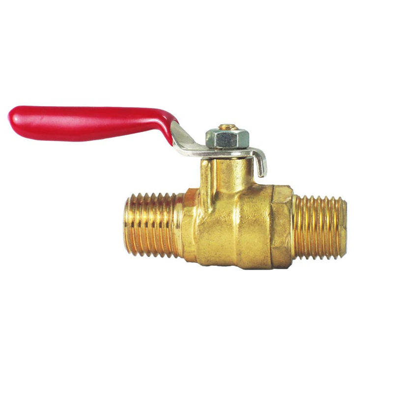 [Australia - AusPower] - Nigo Industrial Co. AN11 Series Forged Brass Mini Ball Valve, 180 Degree Operation Handle, Rated to 600WOG (1/8" NPT Male x 1/8" NPT Male, Forged Brass, 1) 1/8" NPT Male x 1/8" NPT Male 