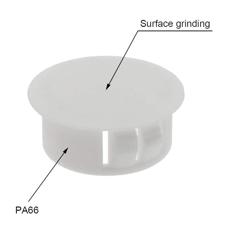 [Australia - AusPower] - Suiwotin 60PCS 6mm (1/4") White Hole Plugs Plastic Flush Type Hole Plugs Snap in Locking Hole Tube, Furniture Fencing Post Pipe Insert End Caps (White) 6mm (1/4") 