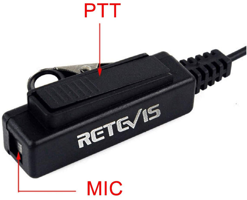 [Australia - AusPower] - Retevis Walkie Talkie Earpiece with Mic Big PTT Headset for Baofeng UV-5R BF-888S UV-82 BF-F8HP UV5RA Retevis RT22 Arcshell AR-5 2 Way Radios (1 Pack) 