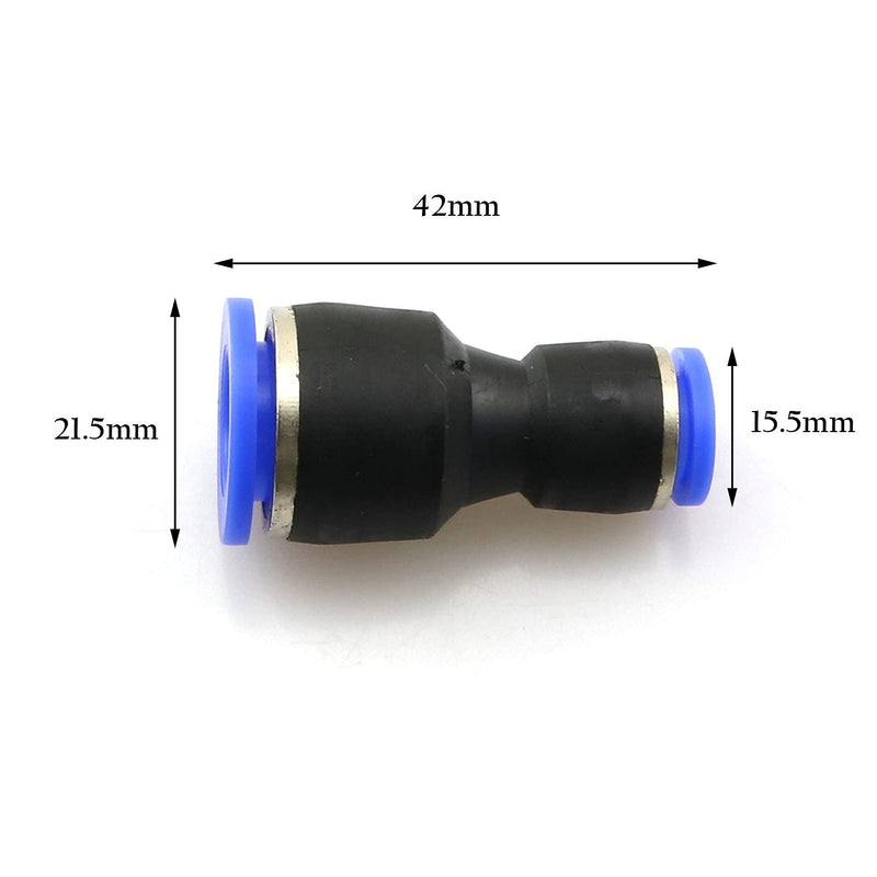 [Australia - AusPower] - heyous 12pcs Plastic Push to Connect Straight Union Pipe Tube Reducer Fitting 4 Sizes (8mm OD x 4mm OD, 10mm OD x 6mm OD, 12mm OD x 8mm OD, 16mm OD x 12mm OD) 