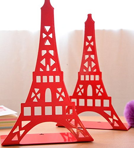 [Australia - AusPower] - Schoolsupplies Tinplate Eiffel Tower Creative Bookshelf Metal Book Holder Stand Decorative Bookend Portable Read Books Stand Book Stalls(Blue) 