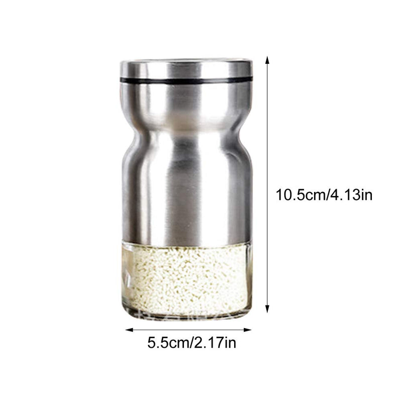 [Australia - AusPower] - 2pcs Update Spice Shaker Bottles with Adjustable Pour Hole, Seasoning Jar Containers, Flavoring Pepper Shaker Salt Dispenser, for Home Salad Outdoor Barbecue(Silver) Silver 