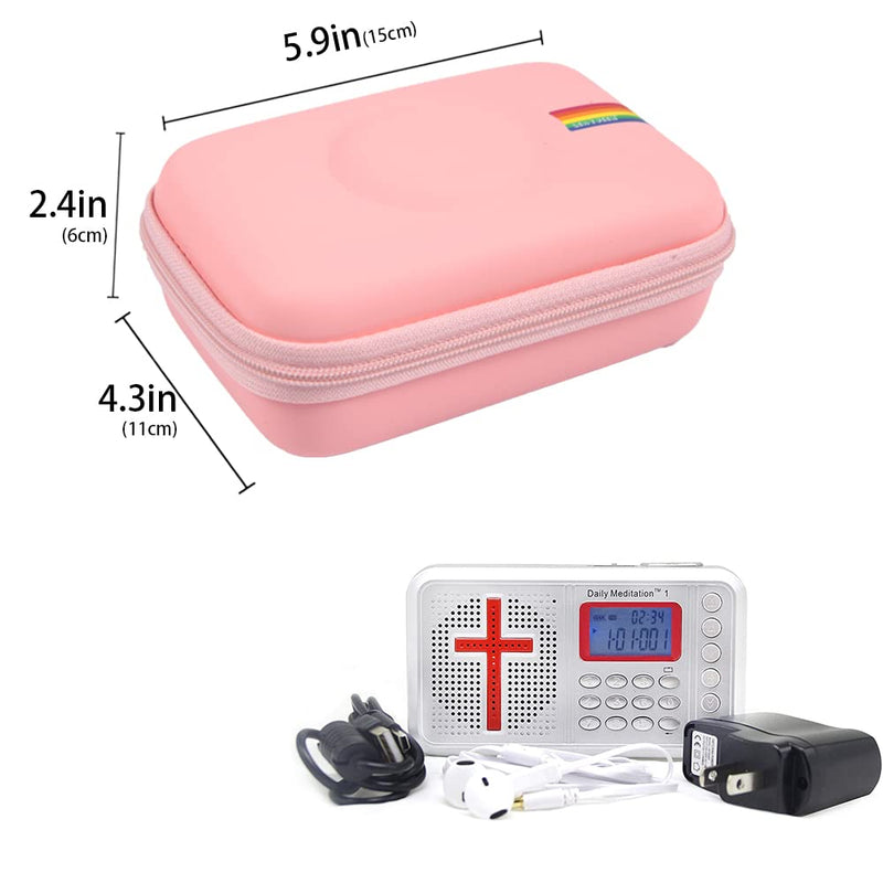[Australia - AusPower] - Leayjeen Travel Carry Case Compatible with Daily Meditation 1 KJV Dramatic and Non Dramatized Audio Bible Player(Case Only) Pink 