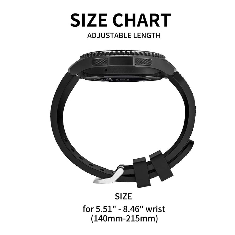 [Australia - AusPower] - FunBand for Samsung Galaxy Watch 3 45mm Bands, Soft Silicone 22mm Replacement Sport Wristbands for Samsung Gear S3 Frontier / S3 Classic/Galaxy Watch 46mm / Huawei Watch GT2 Pro/GT 46mm Smart Watch Black 