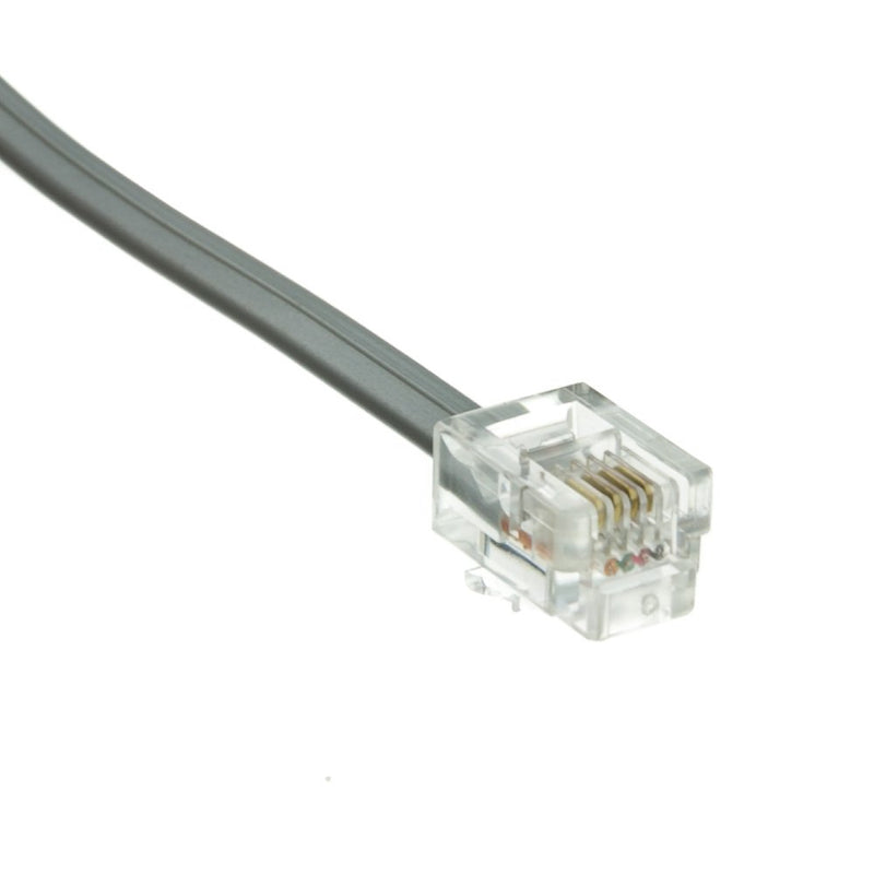 [Australia - AusPower] - PCCONNECT RJ11, 6P / 4C, Silver Satin Flat Cable, 1:1, 25 feet Cable (Data) 