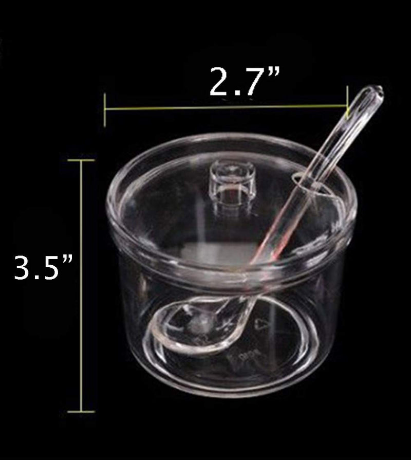 [Australia - AusPower] - Clean Acrylic Sugar Bowl Spice Jar Spice Storage Pot with Lid and Spoon 1pcs 