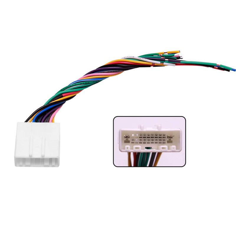 [Australia - AusPower] - 20-pin Headunit/Radio Wiring Harness with Steering Wheel Switch Wires Compatible with 2007-2019 Nissan | Upgraded Version of The Metra 70-7552 | Harness Includes VSS and SWC pins 