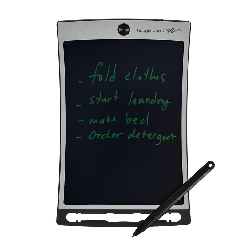 [Australia - AusPower] - Boogie Board Jot Reusable Writing Tablet with Nylon Protective Sleeve - Includes 8.5 in LCD Writing Tablet with Built in Magnets and Kickstand, Instant Erase, and Stylus Pen, Lunar Grey 
