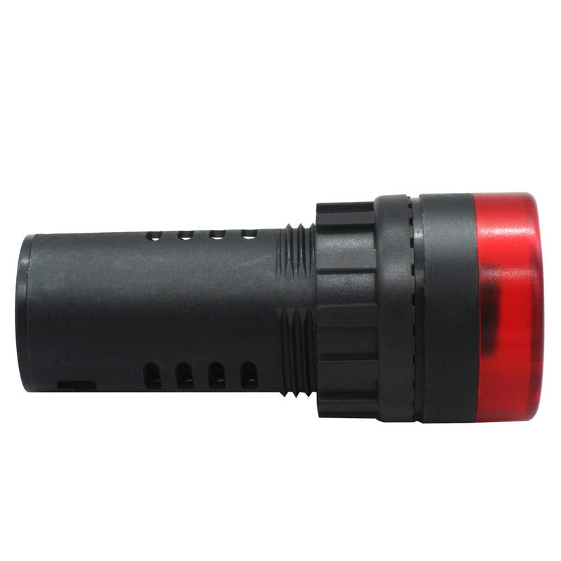 [Australia - AusPower] - mxuteuk 2Pcs 22mm AC/DC 24V Red LED Buzzer Flash Alarm Signal Indicator Light AD16-22SM-RR24V 
