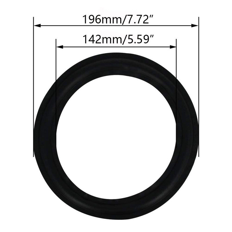 [Australia - AusPower] - Fielect 8 Inch Speaker Rubber Edge Surround Rings Replacement Parts for Speaker Repair or DIY 2pcs 8" 