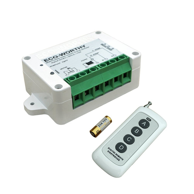 [Australia - AusPower] - ECO-WORTHY Linear Actuator Motor Controller, Remote Positive Inversion Control Kit for Linear Actuator, Forward Reverse Remote Control System 12V DC 10A White 