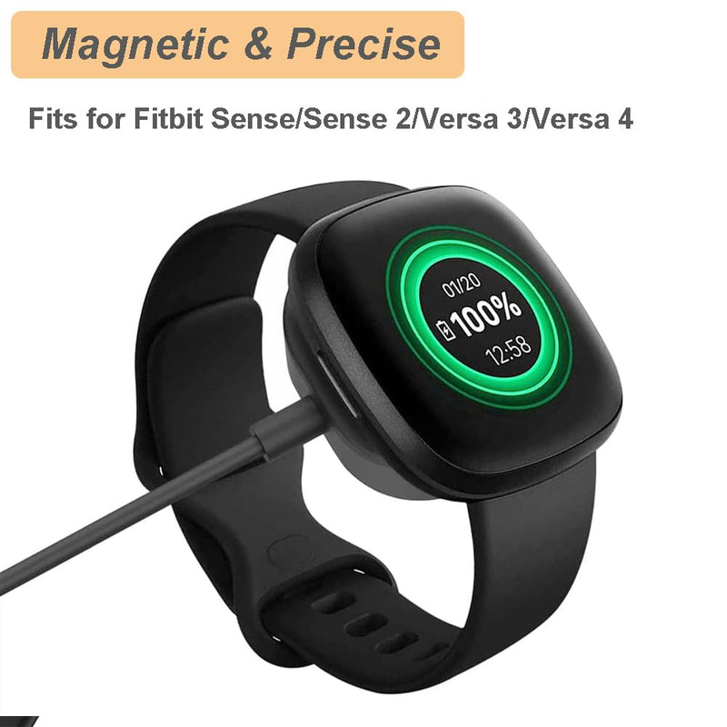 [Australia - AusPower] - Nisyctk Charger for Fitbit Sense/Sense 2/Versa 3/Versa 4, Replacement USB Charging Cable for Versa 4/Versa 3/Sense 2/Sense (3.3ft/1m) 