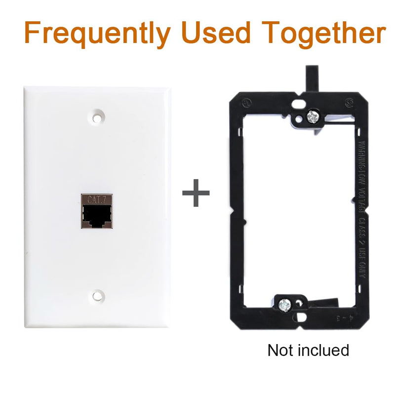 [Australia - AusPower] - BOPLAT Single Gang Ethernet CAT7 Wall Plate Female to Female - 1 Port Shielded Network CAT 7 RJ45 Keystone Jack Outlet Wallplate for CAT8/CAT7/CAT6 Cables - White 1CAT7-WH 