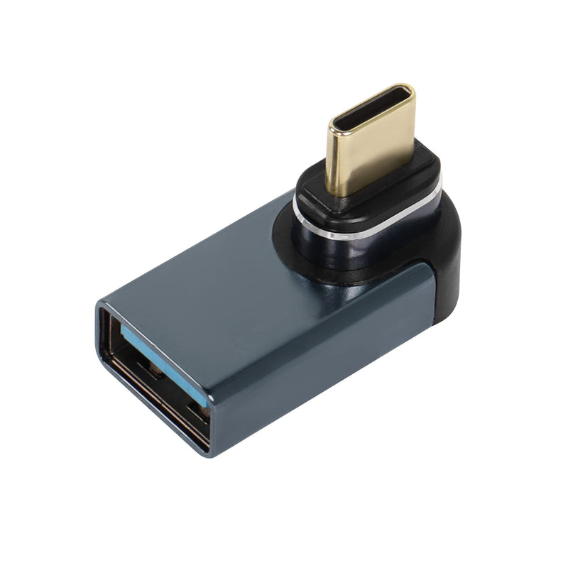 [Australia - AusPower] - GELRHONR Magnetic USB C to USB Adapter 24Pin,90Degree USB C to USB A Adapter,5V3A Quick Charge,10Gbps Data Transfer OTG 1080P/60 Hz Video Output,for USB-C Mobile Phone,Laptops&Tablets(Middle) Black-Middle 