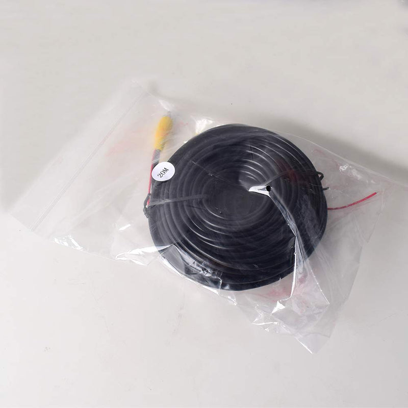 [Australia - AusPower] - 20M 65FT RCA Phono Video Extension Cable for Truck RV Trailer Car Backup Camera Monitor Rear View Parking System with Detection Wire Automatic Reverse Trigger 20m/65ft 