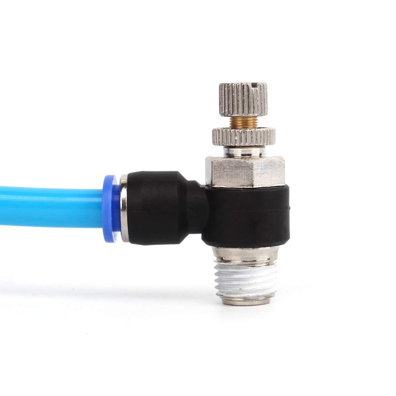 [Australia - AusPower] - SNS JSC1/4-N01 1/4"Tube OD x 1/8 NPT 90 Degree Elbow Air Flow Control Valve Push to Connect Fitting Speed Control Valve(10 PCS) 