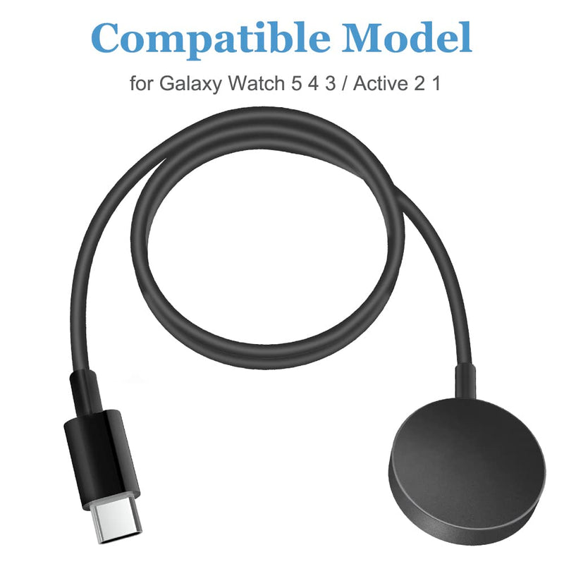 [Australia - AusPower] - Compatible with Galaxy Watch 5 Pro Charger, Aluminum Alloy Case USB Type-C Charging Cable for Samsung Galaxy Watch 5 4 3 Active 2 1 Smartwatch 3.3ft / 100cm 