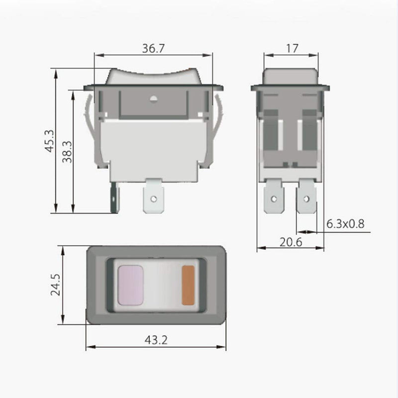 [Australia - AusPower] - 2Pcs KEDU HY60E 4Pins Push Button Switch ON OFF Electric Tool Rocker switch Push-Key Arc Switches for Household Equipment and Industrial Machinery Machine Tools AC 125/250V 20/16/8A CE Made in China 