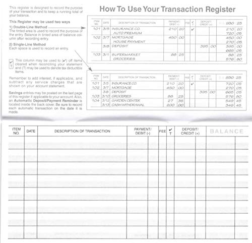 [Australia - AusPower] - 12 Check registers for Personal Checkbook - Checkbook Ledger Transaction Registers Log for Personal or Business Bank Checking Account, Saving Account, Deposit, Credit Card, and Large Booklet 