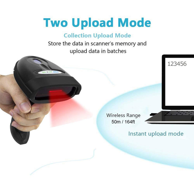[Australia - AusPower] - NETUM Wireless Barcode Scanner, 2 in 1 2.4G Wireless & USB Wired 1D Laser Barcode Reader Handheld Bar Code Reader Cordless Rechargeable Bar Code Scanner for Computer MAC Laptop NT-1698W 