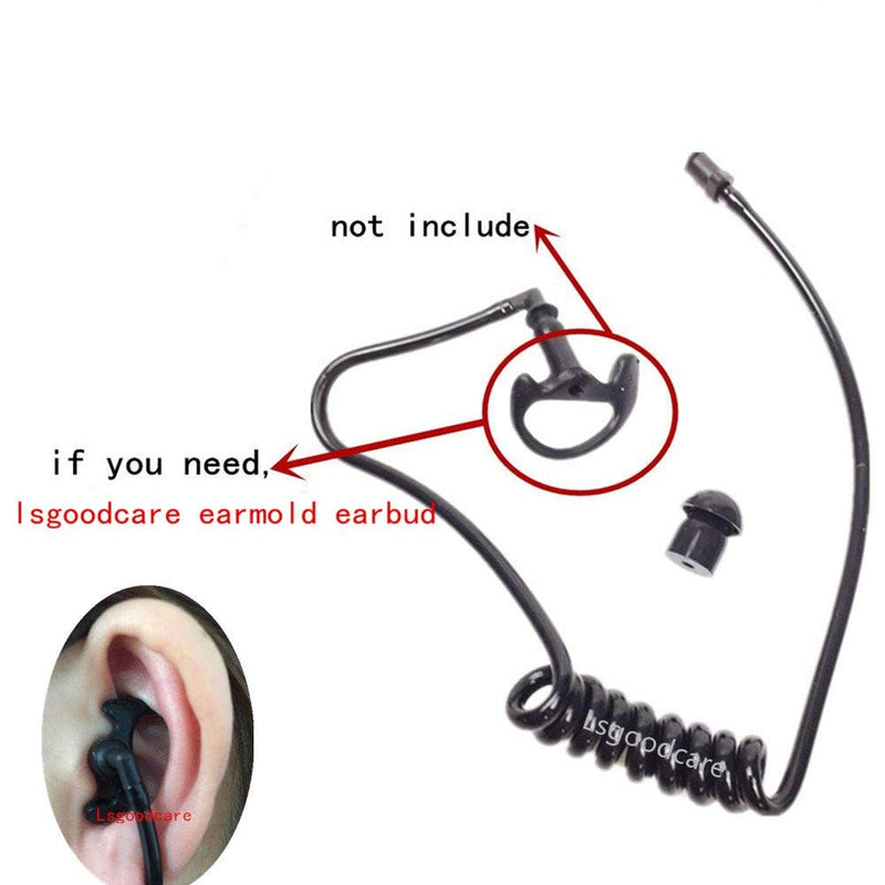 [Australia - AusPower] - Replacement Coil Audio Tube, Lsgoodcare 10Pcs Twist On Acoustic Tube Replacement Black with Mushroom Earbuds Eartips Compatible for Motorola Midland Kenwood Two Way Radio Surveillance Headset Earpiece 
