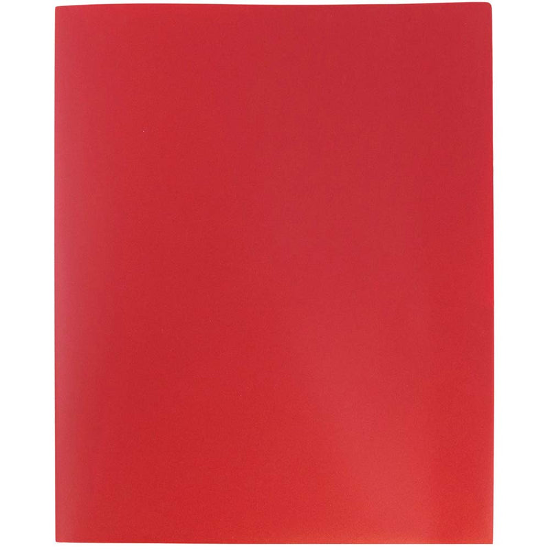 [Australia - AusPower] - JAM PAPER Plastic 2 Pocket POP Folders - Durable School Folders - Red - 6/Pack 